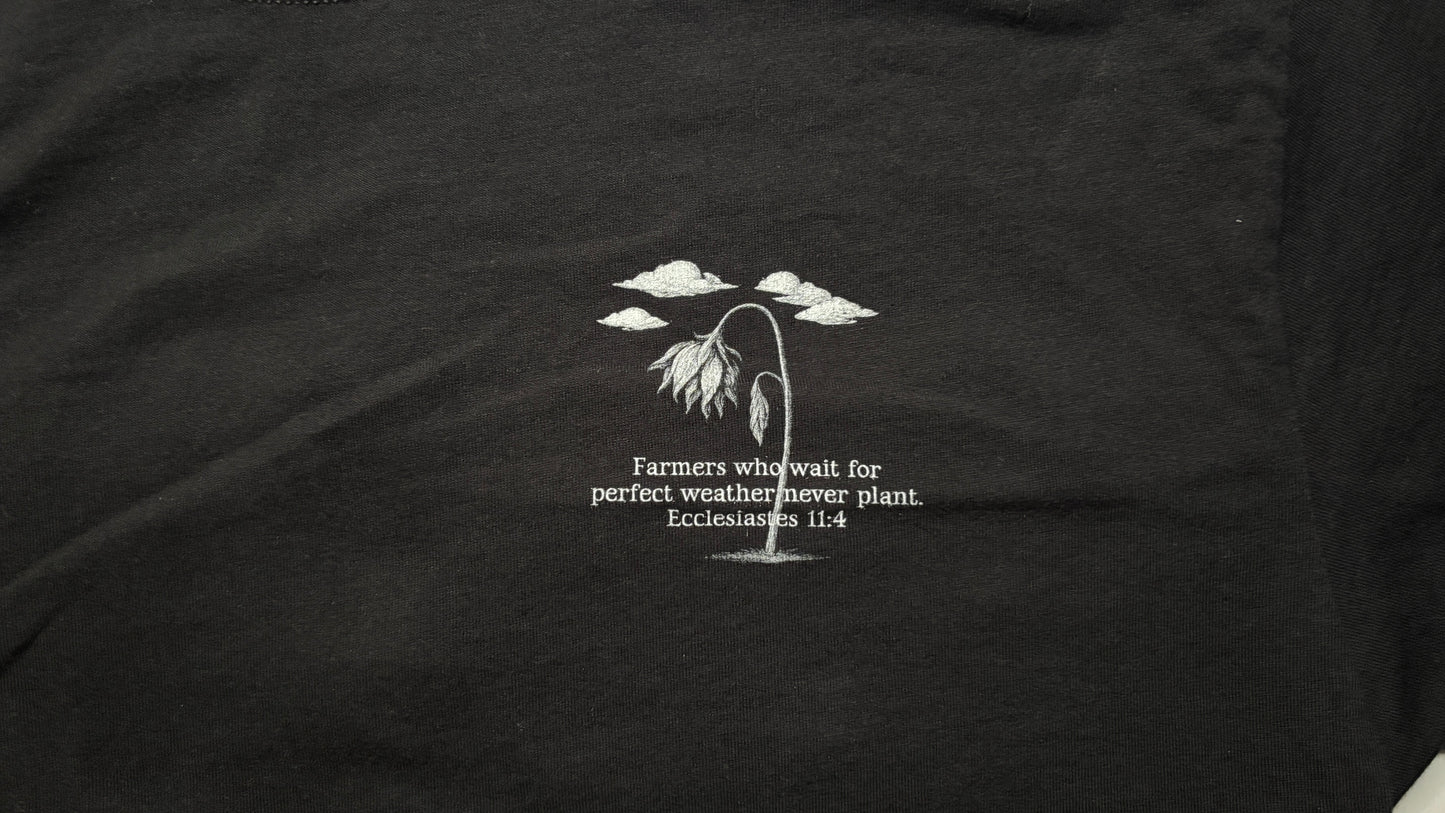 Ecclesiastes 11:4 Flower Cross Oversized Tee