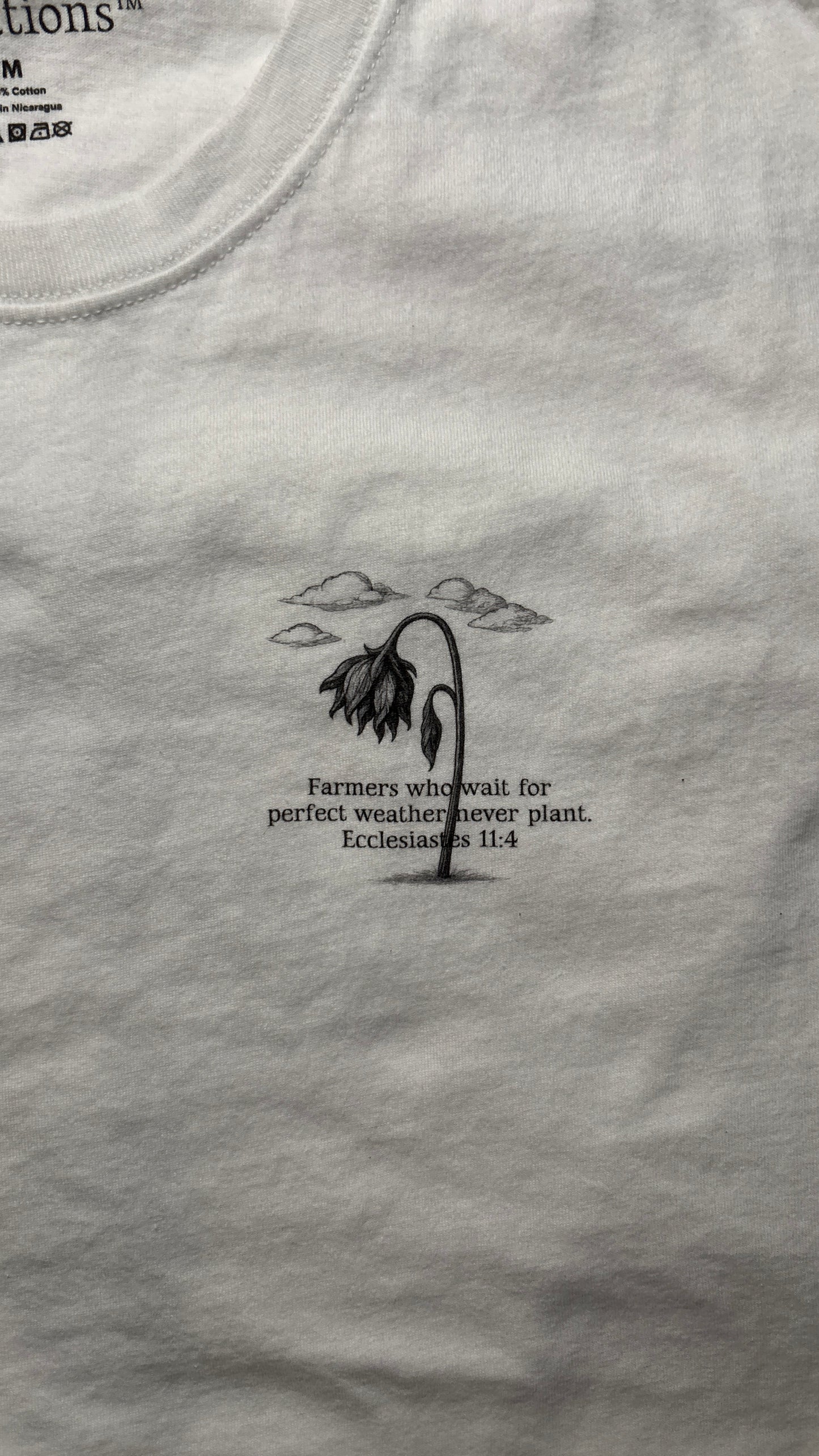 Ecclesiastes 11:4 Flower Cross Oversized Tee