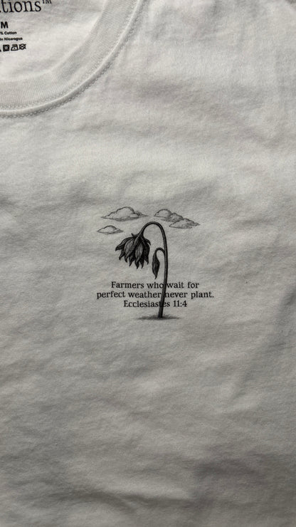 Ecclesiastes 11:4 Flower Cross Oversized Tee