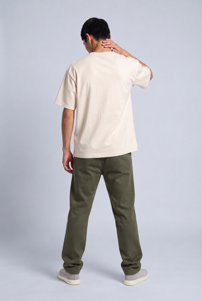 Marcus Aurelius Timeline tee worn, back, natural
