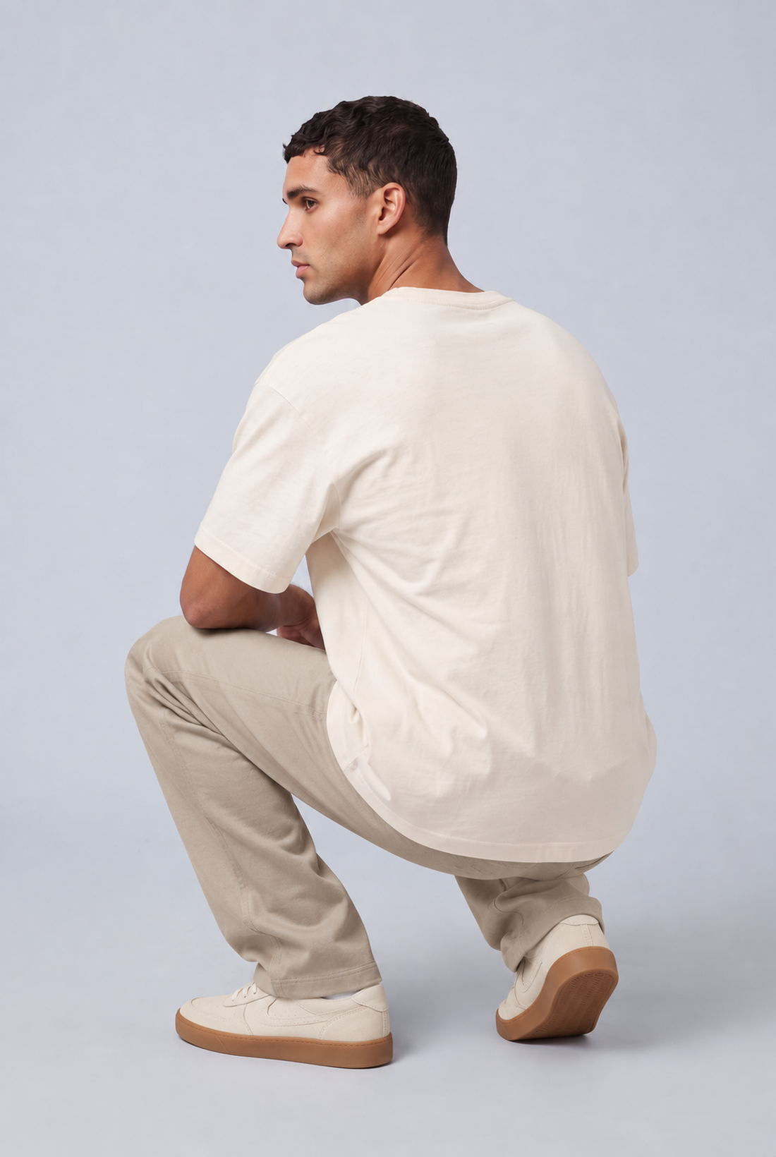 Seneca Volcano Samurai tee worn, back, natural